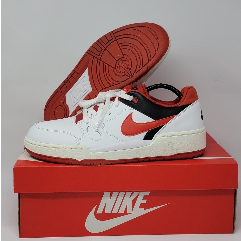 NIKE Full Force Low Red White FB1362-102 Basketball Sneakers Mens Size 11.5 New